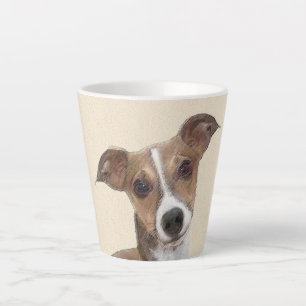 Tasse Latte Peinture Lévrier Italien - Drôle d'Art Original de