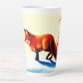 Tasse Latte Peinture mignonne d'un Renard Rouge. Commandez dès (Devant)