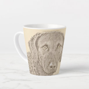 Tasse Latte Peinture originale de chien par Retriever de Chesa
