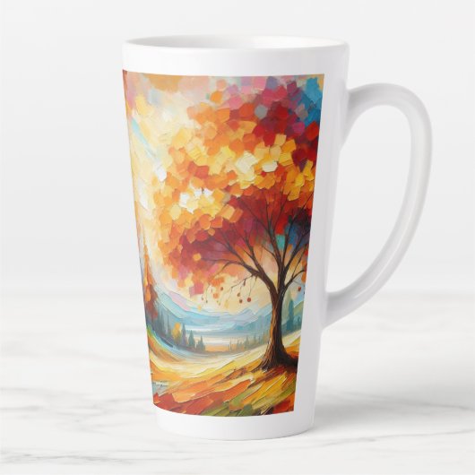 Tasse Latte Peinture Paysagère Aux Couleurs Lumineuses-96771 (Droite)