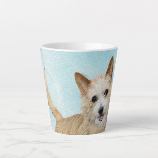 Tasse Latte Peinture Podengo Pequeno portugaise - Art original (Devant)