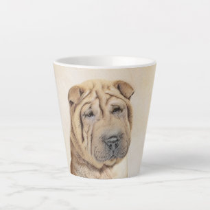 Tasse Latte Peinture Shar Pei - Cute Original Chien Art
