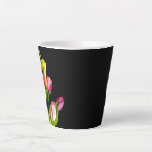 Tasse Latte Peinture tulipe - Art floral original (Devant)