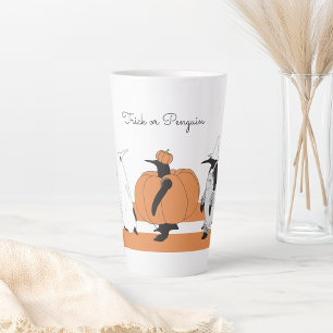 Tasse Latte Pengouin Citrouille Personnalisé Drôle Halloween