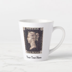 Tasse Latte Penny Black Postage Timbre