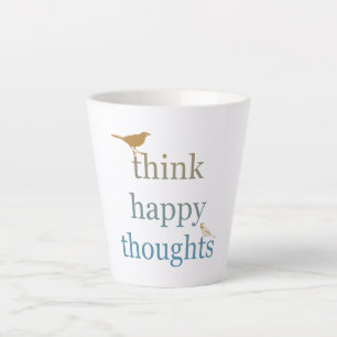 Tasse Latte Penser Bonne Pensée Oiseaux