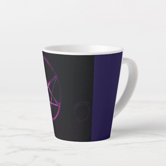 Tasse Latte pentagramme jaune (Angle droit)