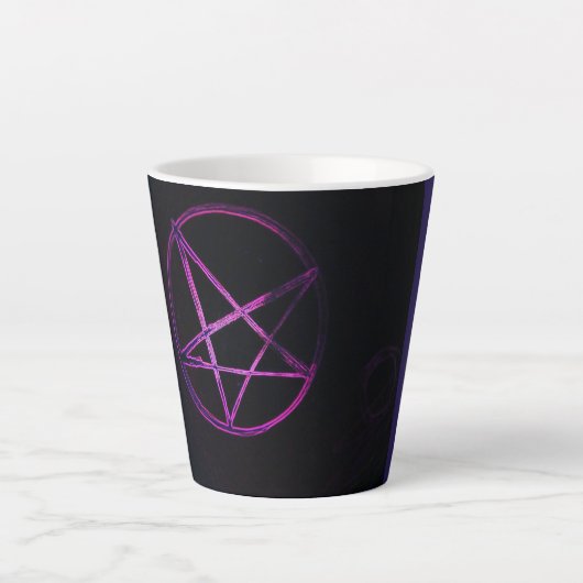Tasse Latte pentagramme jaune (Devant)