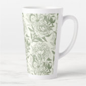 Tasse Latte Peoné et papillons bloc impression, sauge vert et (Droite)