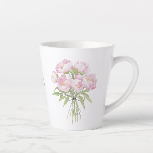 Tasse Latte Peonées roses avec céramique Bow (Droite)