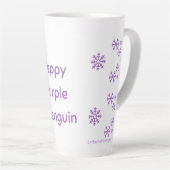 Tasse Latte Peppy Purple Penguin (Angle droit)