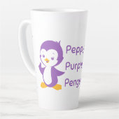 Tasse Latte Peppy Purple Penguin (Angle gauche)