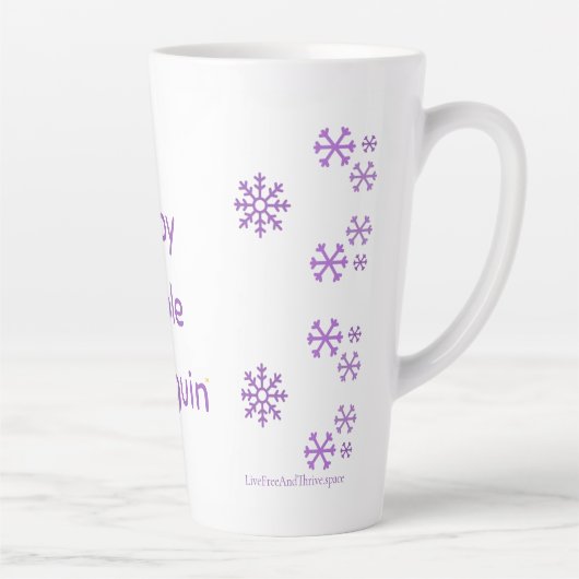 Tasse Latte Peppy Purple Penguin (Droite)