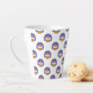 Tasse Latte Père Noël dans cheminée, neige, Noël, Nouvel An