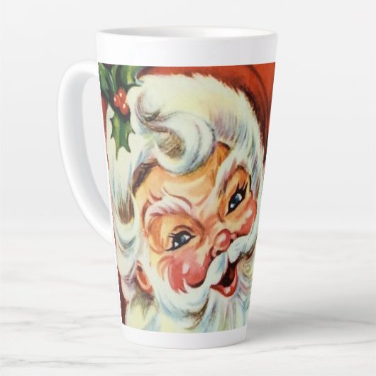 Tasse Latte Père Noël de Noël rétro (Angle gauche)