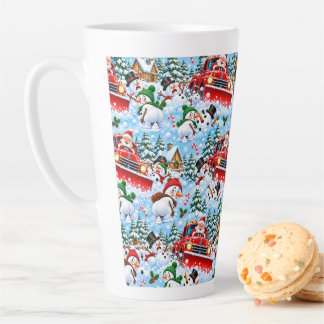 Tasse Latte Père Noël drôle Chasse-neige Bonhommes de neige qu