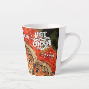 Tasse Latte Père Noël en chocolat Script personnalisé Noël