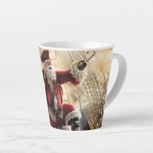 Tasse Latte Père Noël Est Un Pirate (Angle droit)