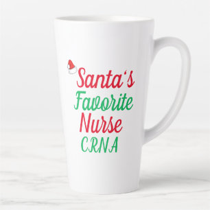Tasse Latte Père Noël Favoris Nurse CRNA Joyeux Noël Nurse