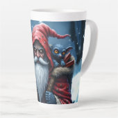 Tasse Latte Père Noël Frostbite et son elfe de malice. (Angle droit)