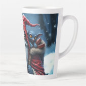 Tasse Latte Père Noël Frostbite et son elfe de malice. (Droite)