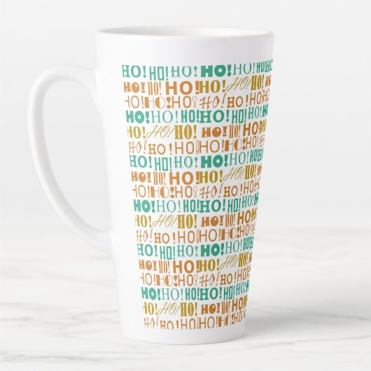 Tasse Latte Père Noël Jolly Christmas HO ! Oh ! Oh ! Vert et O (Gauche)