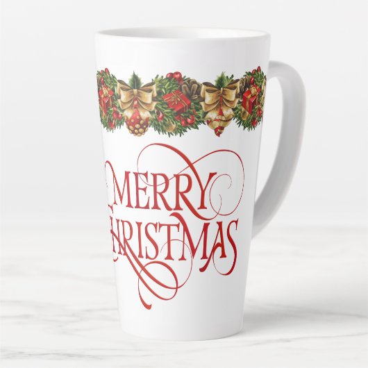Tasse Latte Père Noël Joyeux Noël (Angle droit)