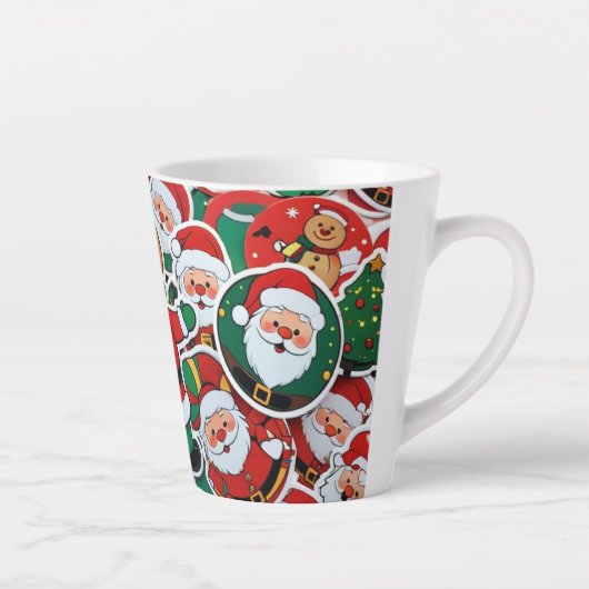 Tasse Latte Père Noël Lette gaie - Parfait pour les Sips de Va (Droite)