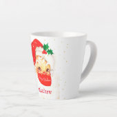 Tasse Latte Père Noël Noël Distance sociale Joyeux personnel (Angle droit)