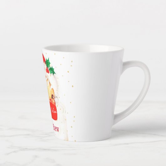 Tasse Latte Père Noël Noël Distance sociale Joyeux personnel (Droite)