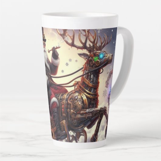 Tasse Latte Père Noël/Reindeer steampunk Noël/hiver (Angle droit)