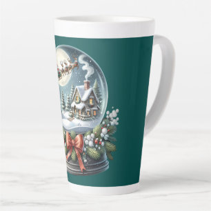 Tasse Latte Père Noël Sleigh Ride in Snow Globe Wonderland
