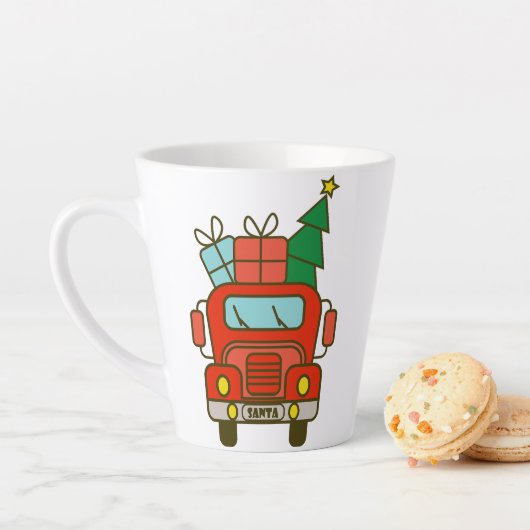 Tasse Latte Père Noël vue de devant Joyeux Noël (En situation)