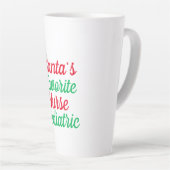 Tasse Latte Père Noël's Favorite Nurse Christmas Appréciation (Angle droit)