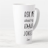 Tasse Latte Père Noir Blanc Papa Citation Drôle (Angle droit)