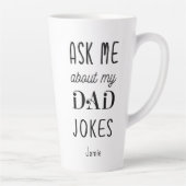 Tasse Latte Père Noir Blanc Papa Citation Drôle (Droite)