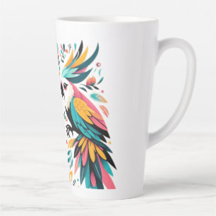 Tasse Latte Perroquets colorés Art tropical