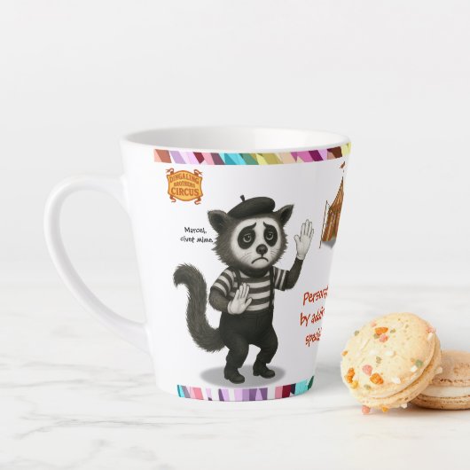 Tasse Latte Personalise: Marcel, civet mime (En situation)