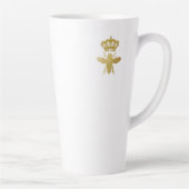Tasse Latte Personalisé QUEEN BEE fils Gold Crown Latte (Droite)