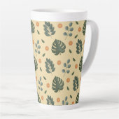 Tasse Latte Personalized Botanical Name Cream and Sage Green (Angle droit)