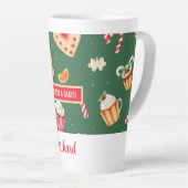 Tasse Latte Personalized Christmas Baking Pattern (Angle droit)