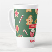 Tasse Latte Personalized Christmas Baking Pattern (Angle gauche)