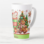 Tasse Latte Personalized Gingerbread Christmas  (Angle droit)