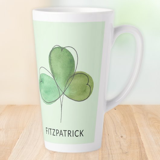 Tasse Latte Personalized Green Shamrock Irish Heritage