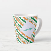Tasse Latte Personalized India Flag Tiled (Angle droit)