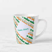 Tasse Latte Personalized India Flag Tiled (Droite)