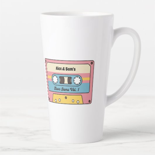 Tasse Latte Personalized Love Jams Cassette Tape – Custom Name (Droite)