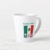 Tasse Latte Personalized Mexico Flag Name Design (Angle droit)