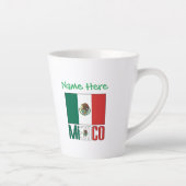 Tasse Latte Personalized Mexico Flag Name Design (Droite)