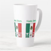 Tasse Latte Personalized Mexico Flag Name Design Large (Angle droit)